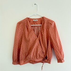 Madewell Peachy Star Wrap Blouse Medium